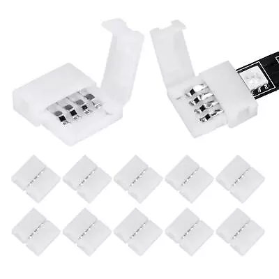 10packs 4pin Rgb Led Light Strip Connectors 10mm Unwired Gapless Solderless Adap • $11.41