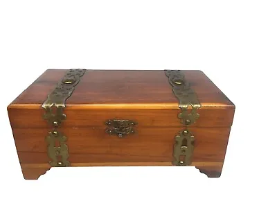 Vintage Decorative Cedar Chest Storage Box Hinged Top Front Latch 9x5x4 • $18.90