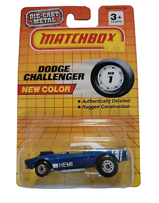 Matchbox MB1 Hemi 75 Dodge Challenger Dark Metal Flake Blue • $19.95