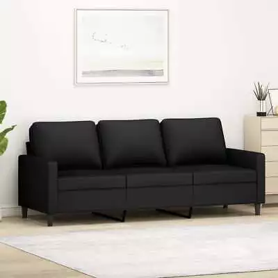 3-Seater Sofa Lounge Couch Futon Living Room Chair Velvet Fabric Black 180cm • $379.16