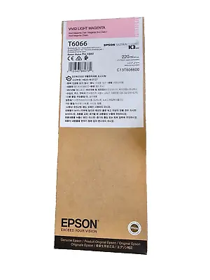 GENUINE EPSON T6066 Vivid Light Magenta INK For STYLUS PRO 4800/4880 10/2023 • $89.99