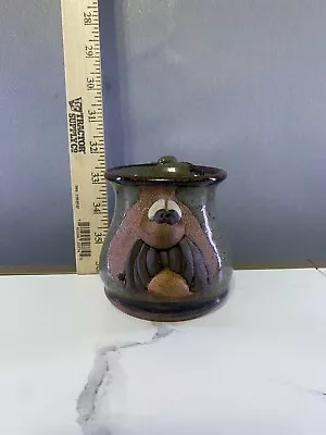 Vintage Mahon Made Artist Signed  Stoneware Ugly Face Mustache Mug • $55