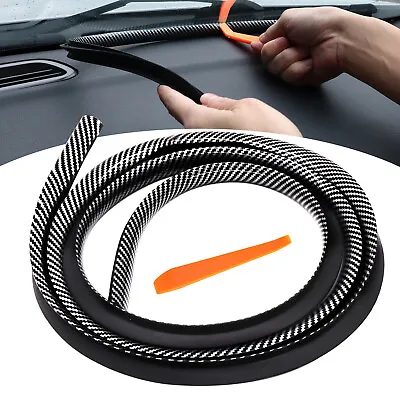 1.6M Car Rubber Carbon Fiber Dashboard Gap Filling Sealing Strip Accessories • $9.99