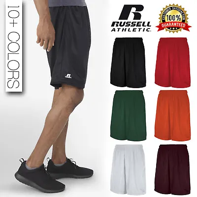 RUSSELL ATHLETIC Mens Moisture-Wicking Mesh Shorts With Pockets - 651AFM • $19.23