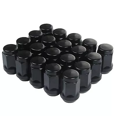 20 Black 1/2-20 Acorn Lug Nuts Wheel Closed End  Cone Seat 3/4  19mm Hex 35mm L • $18.99