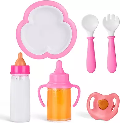 Aolso 6 Pcs Baby Doll Feeding Set 2 Pcs Magic Baby Doll Milk Bottle And 1 Pcs 1 • £7.30