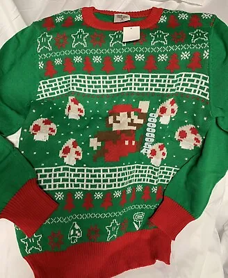 $49.95 • Buy NWT Nintendo Super Mario Holiday Ugly Christmas Sweater Unisex Adult Small Luigi