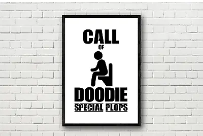 CALL OF DOODIE Funny Humorous Joke Bathroom Toilet Wall Art Print Poster. Duty • £3.29