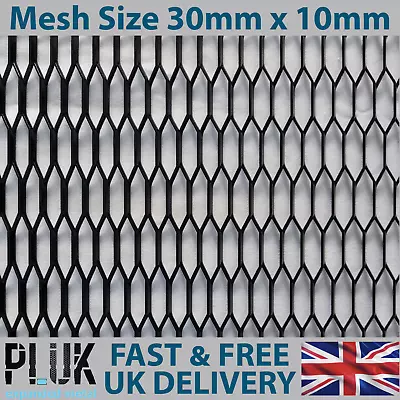 DIFFERENT SIZE Sheets Of Expanded Aluminium Black Metal Mesh Size 30mm X 10mm • £13.99