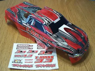 Fits Traxxas 4907 3.3 T-Maxx Red Silver Black Painted Body With Decal 49077-3 • $33.05