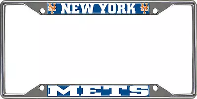 NEW MLB New York Mets Car Truck Chrome Metal License Plate Frame • $13.99