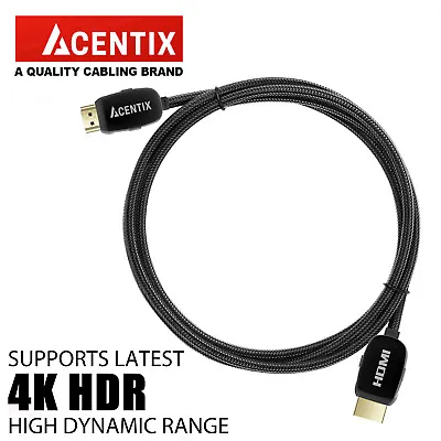 High Speed Gold Plated HDMI Cable 4K @ 60Hz 4096 X 2160p HDR UHD XBOX 3D TV PS3 • £5.49