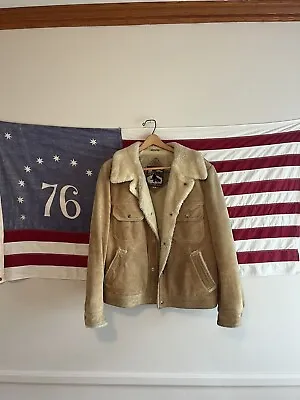 Vintage Suede Sherpa Jacket International Collection - Mens 46 Tan  • $80