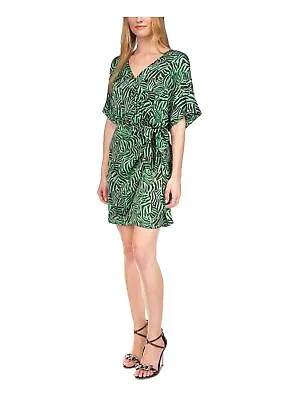 MICHAEL MICHAEL KORS Womens Green Tie Unlined Front Closure Short Dress XL • $24.28