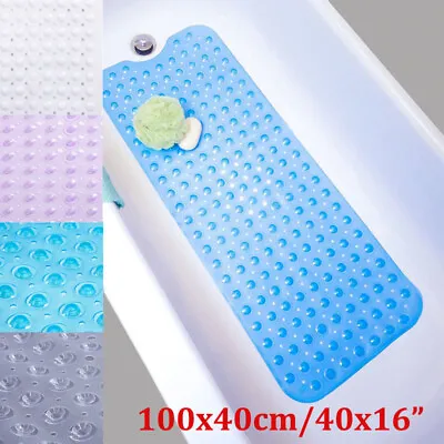 £7.99 • Buy 100*40cm PVC Bathtub Bath Mat Safety Non-slip Shower Bath Mats With Suction Cups