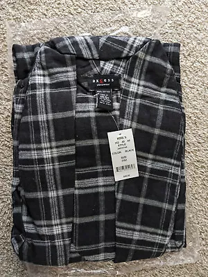 Kohls Axcess Mens Sleep/Lounge Robe Pajama Sz M Cotton Black Medium Flannel • $9.98