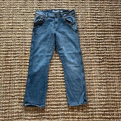 Wrangler Jeans Mens 34 Blue Denim Pants Retro Slim Bootcut Stretch Cowboy Rodeo • $25.99