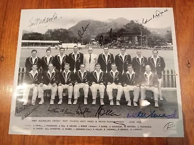 $495 • Buy Genuine Signed Picture Of Australian Cricket Team Tour Of West Indies 1955....