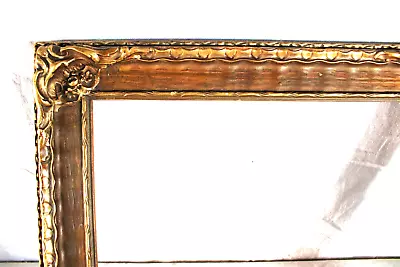 Vintage Wood Fits 9  X 12  Picture Frame Ornate Gold Arts & Crafts Gesso 1930 • $165