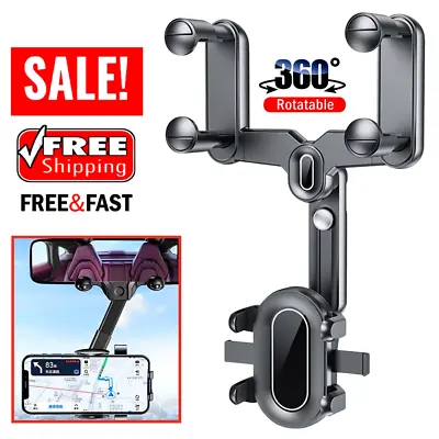360°Car Rearview Mirror Holder Stand For-Mobile Cell Smart Phone GPS Phone Holde • $13.97