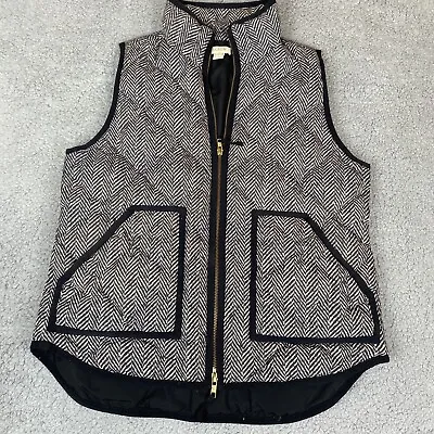 J.CREW Womens Small Excursion Quilted Down Puffer Vest Herringbone Full Zip • $18.90