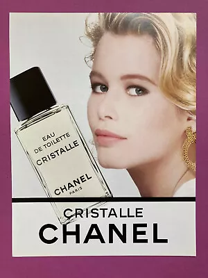 1991 Chanel Advertisement Eau De Toilette Crystal Claudia Schiffer Press • £5.18