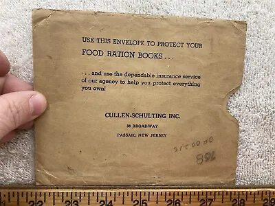 1940s WWII Food Ration Books Cullen Schulting Inc Passaic NJ Envelope Vtg • $3.99