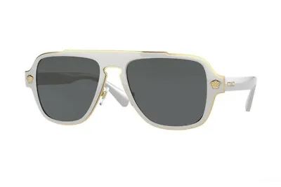 $319.95 • Buy NEW Genuine VERSACE Medusa Charm White Gold Grey Retro Sunglasses VE 2199 100287