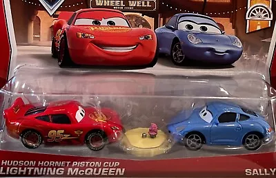 DISNEY PIXAR CARS  2-PACK HUDSON HORNET PISTON CUP LIGHTNING McQUEEN & SALLY   • $19.99