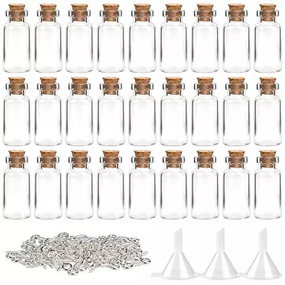 SUPERLELE 60pcs 2mL Mini Glass Bottles Spell Jars With Cork Stoppers Small ... • $29.03