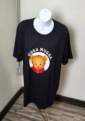 Womens Black Graphic T Shirt Ugga Mugga XXL Mr Rogers Tiger Bella + Canvas • $17.99