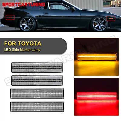 For 1986-1992 Toyota Supra Mk.3 Amber/Red LED Side Marker Lights Front Rear 4PCS • $79.82