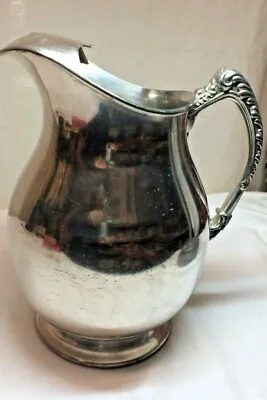 Vintage Water Pitcher KSC Electro Plate White Metal Heavy Large Sheffield Server • $44.99