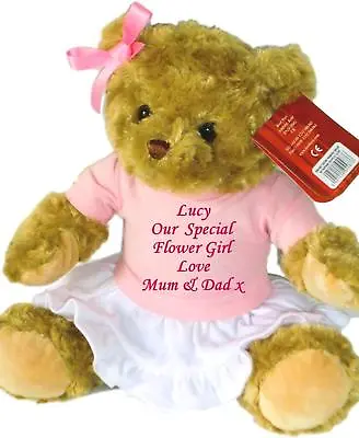 £25 • Buy Personalised Teddy Bear Flower Girl Bridesmaid Birthday Christening Baptism Gift