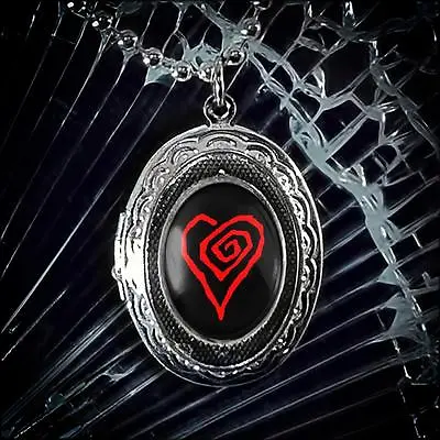 Silver Marilyn Manson Gothic Heart Industrial Music Cabochon Locket Necklace USA • $19.99