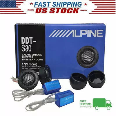 Pair Alpine DDT-S30 360W 2.5CM 1  Soft Dome Car Audio Speakers Balanced Tweeters • $16.89