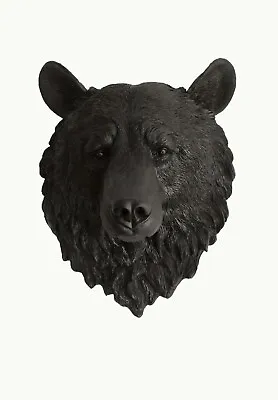 The Nordi - Black Resin Bear Head By White Faux Taxidermy - White Resin • $260