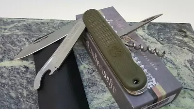 Military Surplus Bundeswehr Style Repro Pocket Knife Multi-Tool OD Green Handle • $11.99