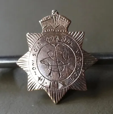 Antique Art Deco SILVER 1916 Honi Soit Qui Mal Y Pense Garter Star Brooch -R378 • £28