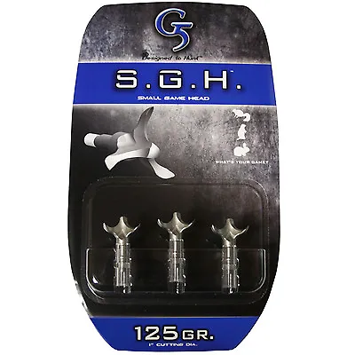 G5 Small Game Head 3pk 125 Grain Stainless Steel 1  Cut #00151 Broadhead Rabbit • $24.99