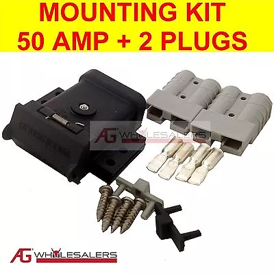 Anderson Plug Mounting Kit 50a With 2 Plugs Mount System Cover Dust Cap External • $21