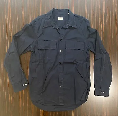 Helmut Lang JEANS Vintage OG Navy Blue Pocket Shirt Size 50 • $174.99