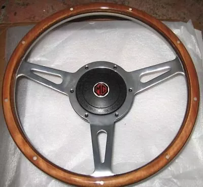 New 13  Wood Steering Wheel And Adaptor For MGB 1963-1967 MG Midget 1964-1967 • $289.95