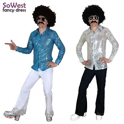 Fancy Dress Mens Costume 70s 1970s 80s 90s Rock Disco Nights Shirt & Flares Suit • £19.99