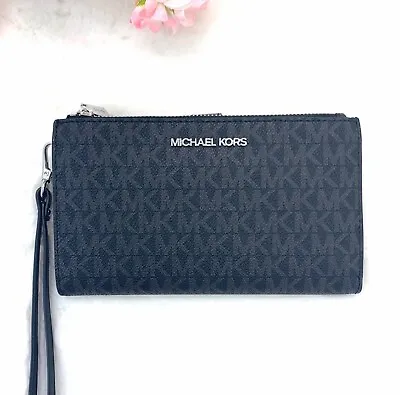 Michael Kors Signature Jet Set Double Zip Wallet Wristlets NWT • $59