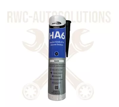 RTV AUTOMOTIVE SILICONE SEALANT HA6 BLACK GEARBOX AXLE TRANSMISSION GASKET 310ml • £9