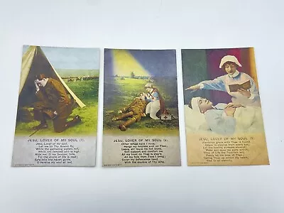 WW1 British Army ‘Jesu Lover Of My Soul” Red Cross Interest Postcard Set • $18.94