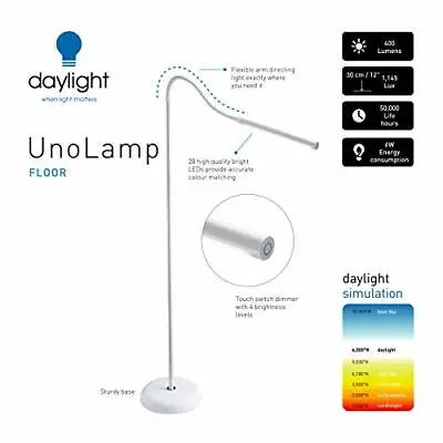 Daylight Company UN1430  Unolamp_Floor_White Flexible Table Lamp LED • £47.99