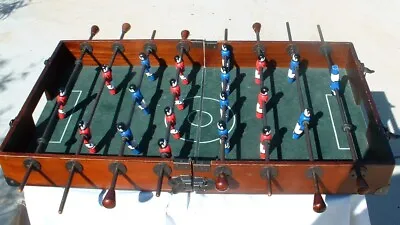Vintage 1950's Wooden Portable Foosball Table 24 X16  Hand Painted Figures WEAR • $79.50