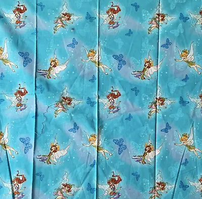RPX225 DISNEY TINKER BELL Fairy Princess Cotton Quilt Fabric 19  X 21  • $5.97